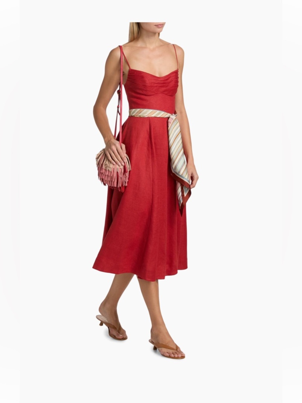 Zimmermann
Rebellion Tie-Waist Linen Midi-Dress